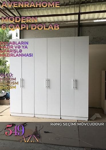 Modern 6 qapılı dolab – AVENRAHOME - Ölçü variantları: - Hündürlük — 3