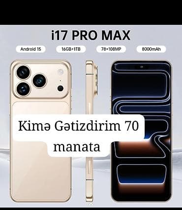 retro mobil: I17 Pro Max smartfon - Sistem: Android 15 - Yaddaş: 16 GB RAM + 1 TB — 1
