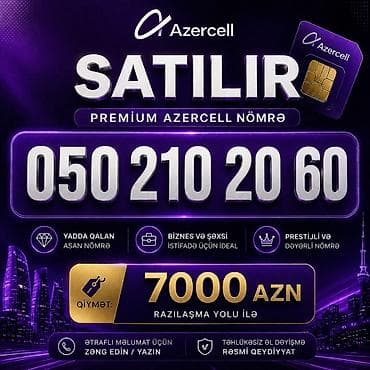busi: Premium Azercell nömrə satılır: 050 210 20 60 Xüsusiyyətlər: - Yadda — 1