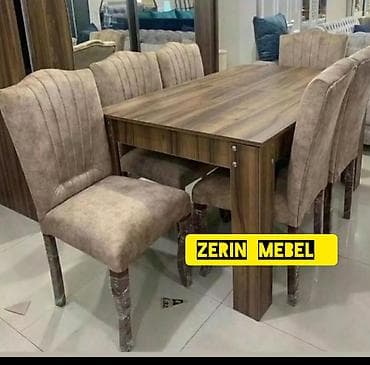 Açılmayan, Dördbucaq masa, 6 stul