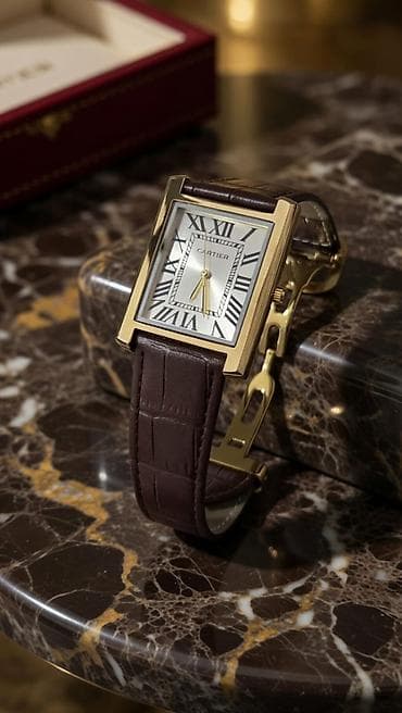 qara kemer: Qol saatı, Cartier, rəng - Qızılı — 2