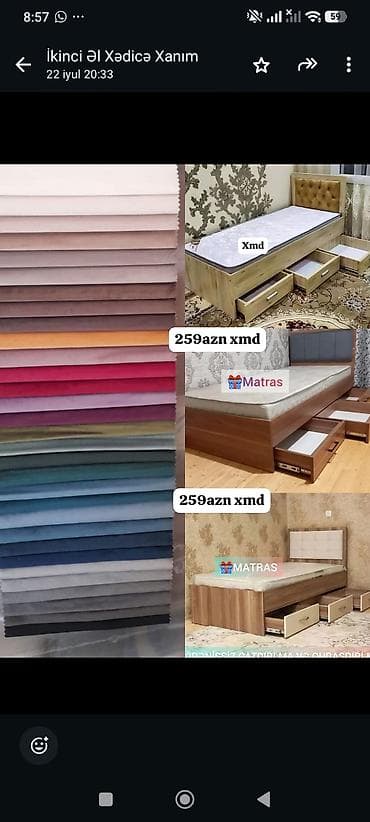 *Tək çarpayı*👑 _*SİFARİŞLƏ VƏ YENİ*_ *Qiymət : 260₼*(1ədədi) Ölçü  — 2