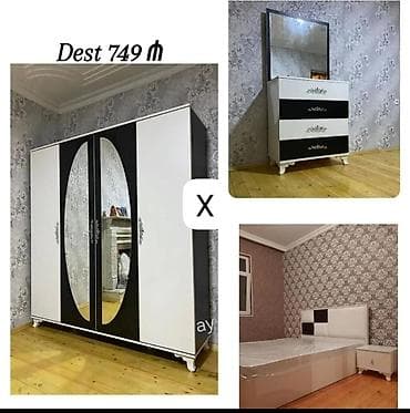 Yataq otağı mebel dəsti – 749 ₼ Komplektə daxildir: - 4 qapılı — 1