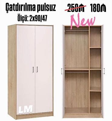 2 el: İki qapılı paltar dolabı - Ölçü: 2x90/47 (genişlik 90 sm, dərinlik 47 — 1