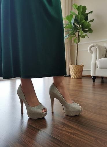 qizi: Tuflilər, Ölçü: 39, rəng - Qızılı, İşlənmiş — 2