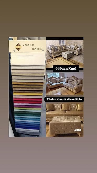 Klassik üslubda yumşaq mebel dəstləri və yemək otağı mebeli - Künc