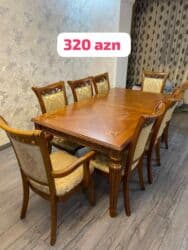 Masalar: Qonaq otağı üçün, İşlənmiş, 6 stul — 1