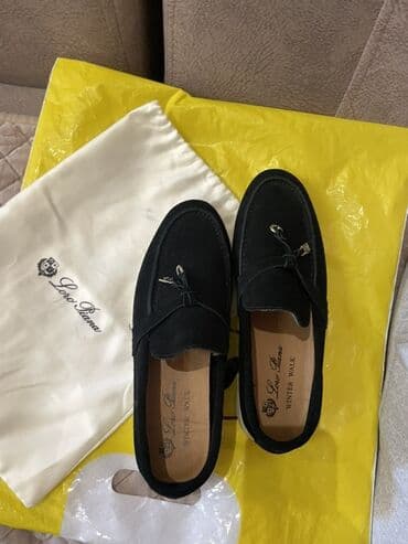 женские мокасины на шнурках: Loro Piana “Winter Walk” qadın - Rəng: qara - Material: zamşa — 2