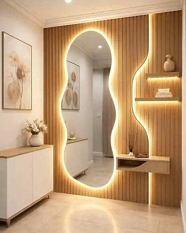 dekor panel: LED işıqlı dekorativ lamel-divar və güzgü kompozisiyaları - Interyer — 8