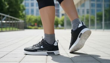 krassovkalar: Məhsul: Qara rəngli casual idman ayaqqabısı - Dizayn: Aşağı boğazlı — 1