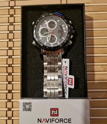 Eynəklər: İşlənmiş, Qol saatı, NaviForce, rəng - Qara — 3