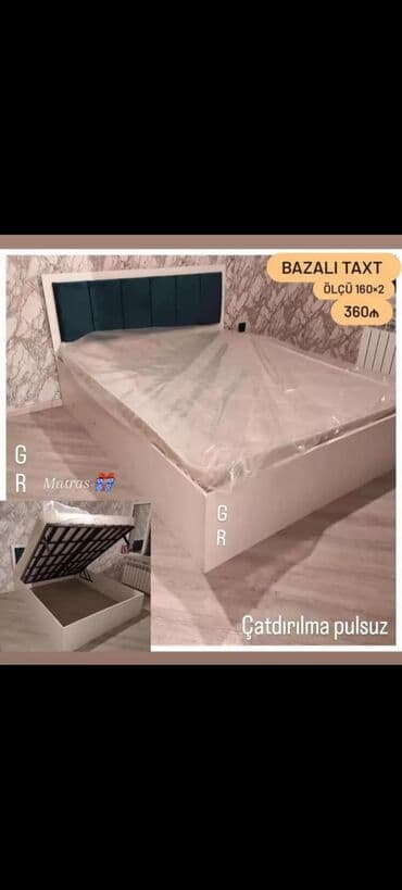 продам кровать двуспальную бу: Yeni, İkinəfərlik çarpayı, Bazalı, Matras ilə, Siyirməsiz — 7