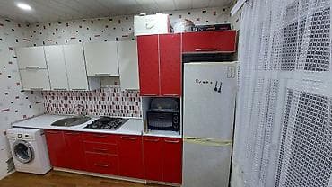 Qırmızı-ağ mətbəx mebeli dəsti səliqəli istifadə olunmuş yaxşı — 7