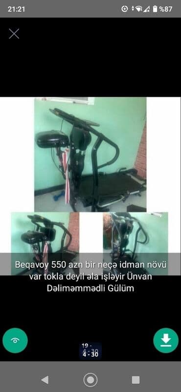 protein qiyməti: Trenajorlar qacis aparatlari idman aletleri sekillerde qiymet məlumat — 4
