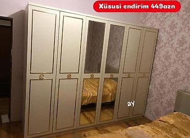 hamam vanasi: Yeni, 6 qapı, Güzgülü, Bej, Digər material, Açılan, Düz dolab — 1