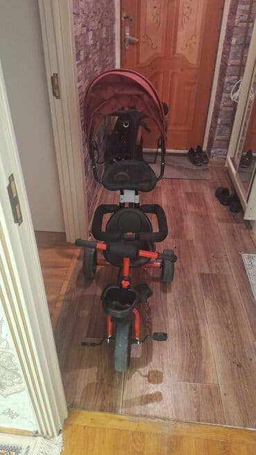 Manejlər: Uşaq üçtəkərli velosipedi (sürülə bilən və valideyn idarəetməli model) — 2