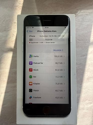 lil solid dual: IPhone SE 2020, 128 GB, White Titanium, Barmaq izi — 5