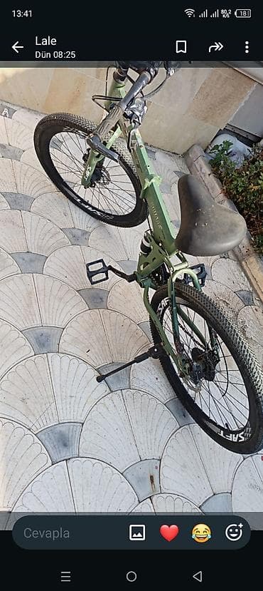satilan velosipedler: Dağ velosipedi – yaşıl rəng - Geniş dişli, protektorlu 26" təkərlər — 1
