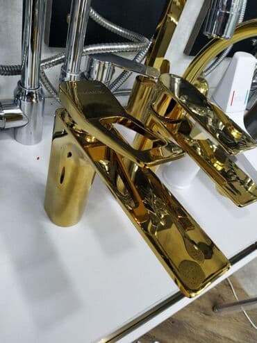 смеситель для душа: Qızılı rəngdə vannaya/hamam üçün qarışdırıcı kran - Korpus: bürünc — 1