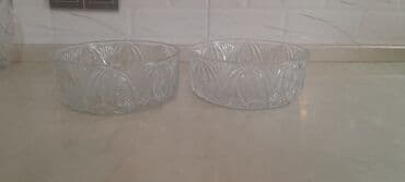 şuşə butulka: Şüşə qablar dəsti – 2 ədəd - Material: qalın, şəffaf şüşə - Naxış — 2