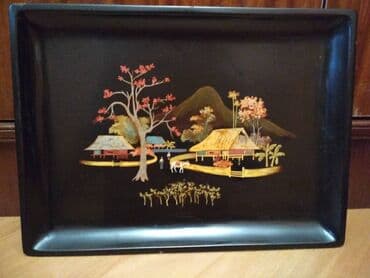 Digər mətbəx aksesuarları: Вьетнамский поднос. Дерево. Ручная лаковая роспись. 60-е годы прошлого — 1