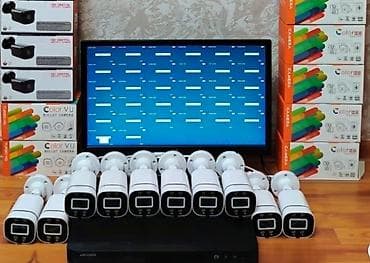 Monitor HP 21 Ekran Hikvisıon DVR 32 çıxışlidir Analoq. 10 ədəd Color