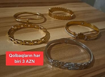 hamam xalat: Qadın qolbaqları dəsti – müxtəlif modellər: - Metal rəngləri: qızılı — 1