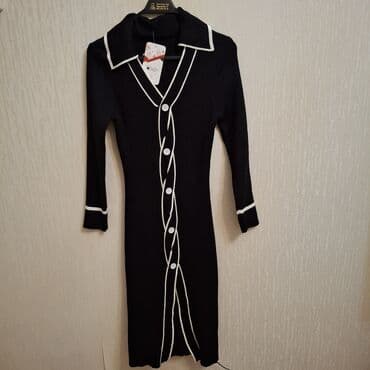 uzun trikotaj ətəklər: Qara trikotaj qadın donu 15m son qiymet . - Model: Uzun, bədənə — 3