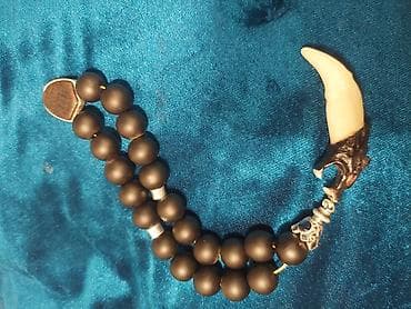 vasmi tesbeh: Təsbeh – bədii dizaynlı, canavar başlığı təbii canavar dişi və 925 — 6