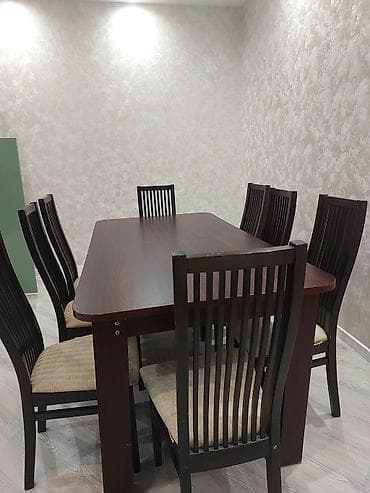 ustul: 8 nəfərlik yemək otağı dəsti - Tərkib: 1 ədəd iri düzbucaqlı masa + 8 — 3