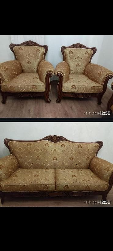 ikinci el stol stul sumqayit: İşlənmiş, Divan, 2 kreslo — 1