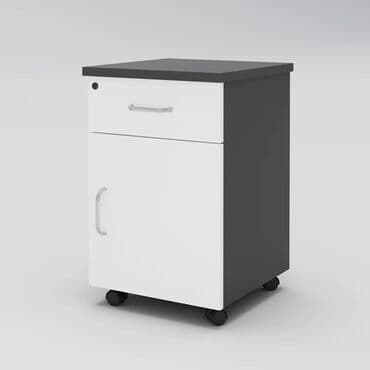 Ofis üçün təkərli tumbə - Kompakt ölçülü, müasir dizayn: ağ ön