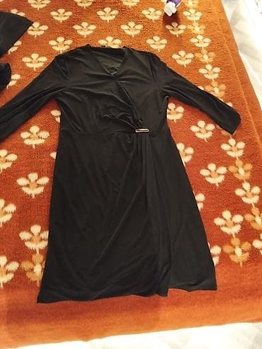 Qara mididərəcəli don - Rəng: qara - Model: kəsişən (wrap‑effekt) ön — 2