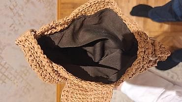 cantalar: Təbii rəngli toxunma çiyin çantası - Material: kağız/rafiya tipli — 5