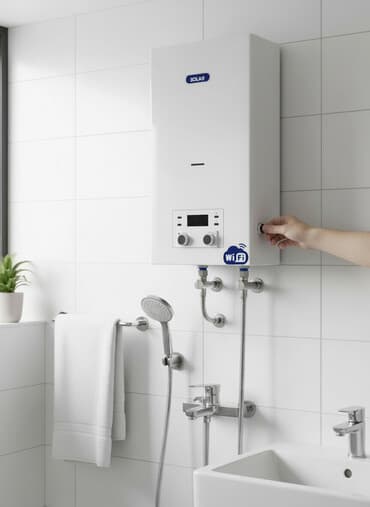 SOLAR markalı qazla işləyən su qızdırıcısı - Rəqəmsal ekran və