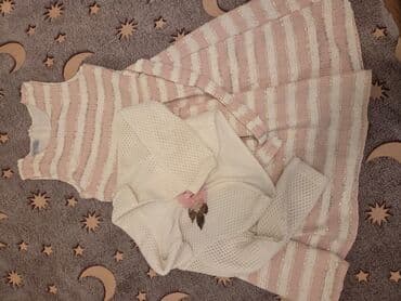 Oyuncaqlar: Qız uşaqları üçün geyim dəsti - Foto 1: Zərif zolaqlı ziyafət donu və — 1