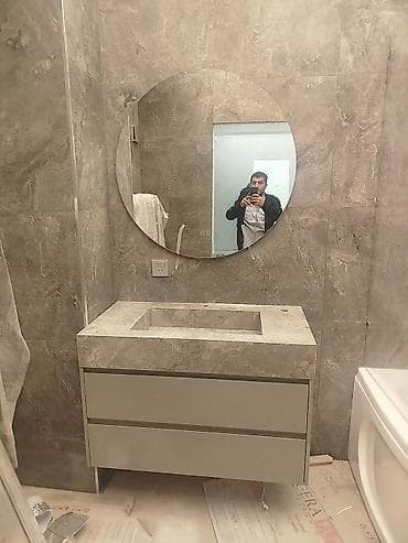 metbext skaflari: Banyonuz üçün qaya fakturalı keramoqranitdən hazırlanmış — 3