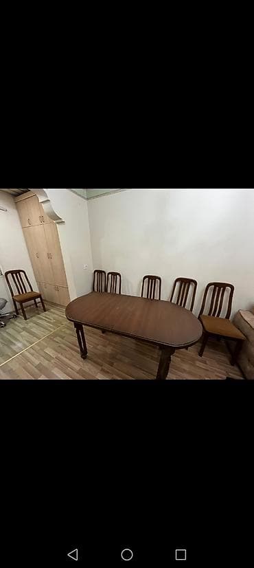 Qonaq otağı üçün, Açılan, Oval masa, 6 stul