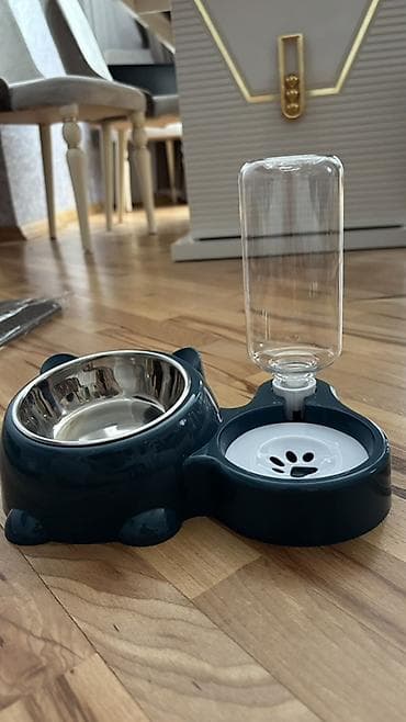 şpis itler: İtlər və pişiklər üçün iki bölməli yem və su qabı - 2-si 1-də dizayn — 1