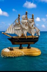 lambir modelleri: Dekorativ yelkənli gəmi maketi - Material: ağac gövdə və dirəklər — 1