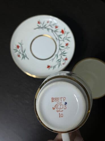 чайный сервиз барановка ссср: Çay dəsti, rəng - Ağ, Farfor, SSRİ — 3