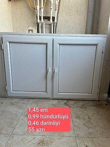 skaf dolab: PVC materialdan hazırlanmış ikiqat qapılı dolab/örtücü. - Ölçülər: en — 1