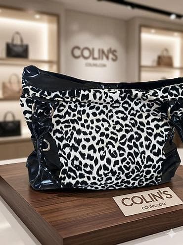 Leopard naxışlı qadın çantası – COLIN’S - Dizayn: Qara-ağ leopard — 1