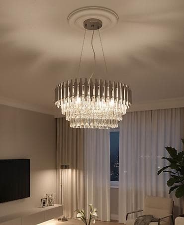 Çılçıraq, 10 və daha çox lampa, Xrustal