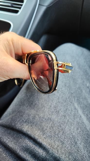 Premium gün eynəyi – retro aviator dizaynı - Çərçivə: parlaq qızılı — 2