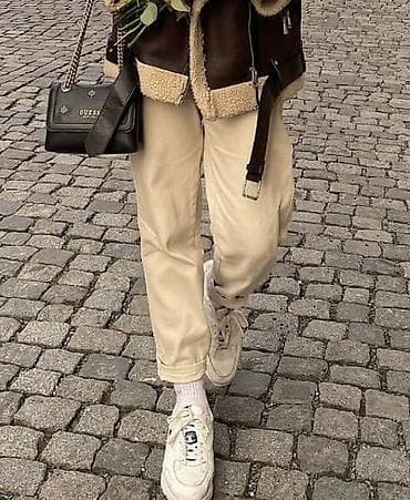 Bej rəngli gündəlik şalvar 35 razmer H&M - Kəsim: düz/relaxed — 2