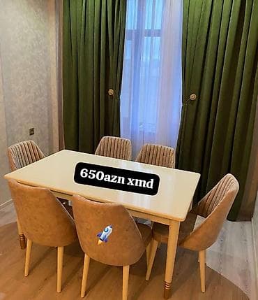 Qonaq otağı üçün, Açılmayan, Dördbucaq masa, 6 stul — 1