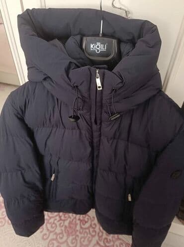 kişi üçün yun gödəkçələr: Kigili kişi qış gödəkçəsi Ölçü - 66 Yenidi - Rəng: tünd lacivərt - — 1