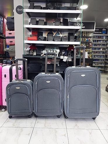 3-lü tekstil çamadan dəsti – təkərli və teleskopik tutacaqlı - Rəng