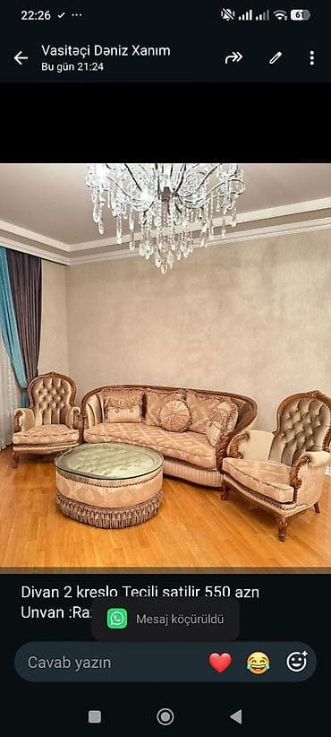 yeni ramana: Divan 2 kreslo Tecili satilir 550 azn Unvan :Razin 0906*DenizDivan 2 — 1